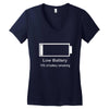 low battery Women's V-Neck T-Shirt