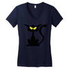 black cat Women's V-Neck T-Shirt