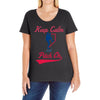 keep calm and pitch on Ladies Curvy T-Shirt