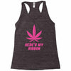 Support Breast Cancer Awareness With A Pink Cannabis Leaf Racerback Tank