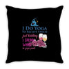 yoga and wine Throw Pillow