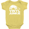 vinyl junkie white logo Baby Onesie