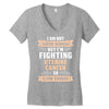 I am Not Super Woman But I'm Fighting Uterine Cancer So Close Enough Women's V-Neck T-Shirt