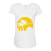 beach silhouette birds sand sunset Maternity Scoop Neck T-shirt