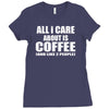 all i care about is coffee Ladies Fitted T-Shirt