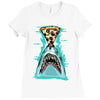 pizza shark graphic Ladies Fitted T-Shirt