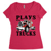 plays with trucks family matching Women's Triblend Scoop T-shirt