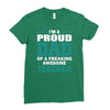 proud dad of a freaking awesome teacher. father's day gift for dad. Ladies Fitted T-Shirt