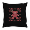 ugly sweater bear Throw Pillow