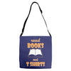 humor book t shirt Adjustable Strap Totes