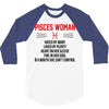 Pisces Woman 3/4 Sleeve Shirt