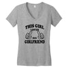 This Girl Loves Her Girlfriend Women's V-Neck T-Shirt