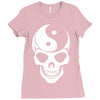 yin yang skull Ladies Fitted T-Shirt