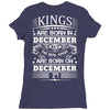 Real Kings Are Born On December 27 Ladies Fitted T-Shirt