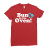 Bun in the Oven with Heart Baby Boy Ladies Fitted T-Shirt