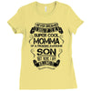 Super Cool Momma Of A Freaking Awesome Son Ladies Fitted T-Shirt