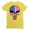skull u.s.a. back Ladies Fitted T-Shirt