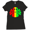 rasta skull and crossbones Ladies Fitted T-Shirt