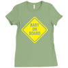 baby on board bumper sticker decal safety cute funny Ladies Fitted T-Shirt