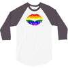 lips  rainbow lgbt gay culture 3/4 Sleeve Shirt