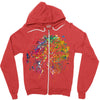 rainbow root Zipper Hoodie