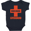 nude beach   lifeguard Baby Bodysuit