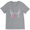 breast with pink ribbon V-Neck Tee