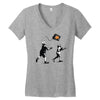 banksy kids play t.v. ball Women's V-Neck T-Shirt