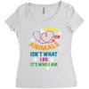 caring for animals isn't what i do it's who i am Women's Triblend Scoop T-shirt
