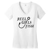 reel girls fish Women's V-Neck T-Shirt