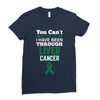 you can't scare or beat me i have been through liver cancer Ladies Fitted T-Shirt