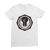 white and black Ladies Fitted T-Shirt
