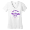 someone left paw prints on my heart Women's V-Neck T-Shirt
