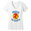 pizza on earth Women's V-Neck T-Shirt