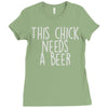 this chick needs a beer Ladies Fitted T-Shirt