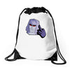 mega flipped off Drawstring Bags