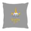 birthday unicorn girl Throw Pillow