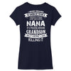 Super Cool Nana Of A Freaking Awesome Grandson Women's V-Neck T-Shirt