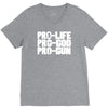 pro life, pro god, pro gun V-Neck Tee