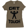 get tough weight lifter lifting gym Ladies Fitted T-Shirt