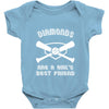 diamonds are a girls best friend girls softball shirt funny women spor Baby Onesie