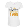 queens are born in october 1969 Maternity Scoop Neck T-shirt