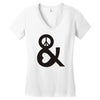 peace and love tshirt party heart tee no war stoner hippie sign ladies Women's V-Neck T-Shirt