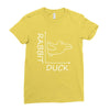 rabbit duck white Ladies Fitted T-Shirt