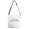 i got off the plane Adjustable Strap Totes