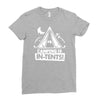 white ink camping is in tents funny Ladies Fitted T-Shirt