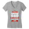 proud dad son Women's V-Neck T-Shirt