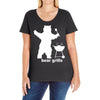 bear grills bbq funny Ladies Curvy T-Shirt