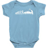 evolution of man' chequered flag classic 912 Baby Onesie