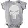 the punisher skull head Baby Onesie